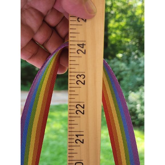 AUTHENTIC COACH ROWAN PVC LEATHER TRIM SATCHEL BAG PURSE 2488 RAINBOW/PRIDE - Picture 8 of 8